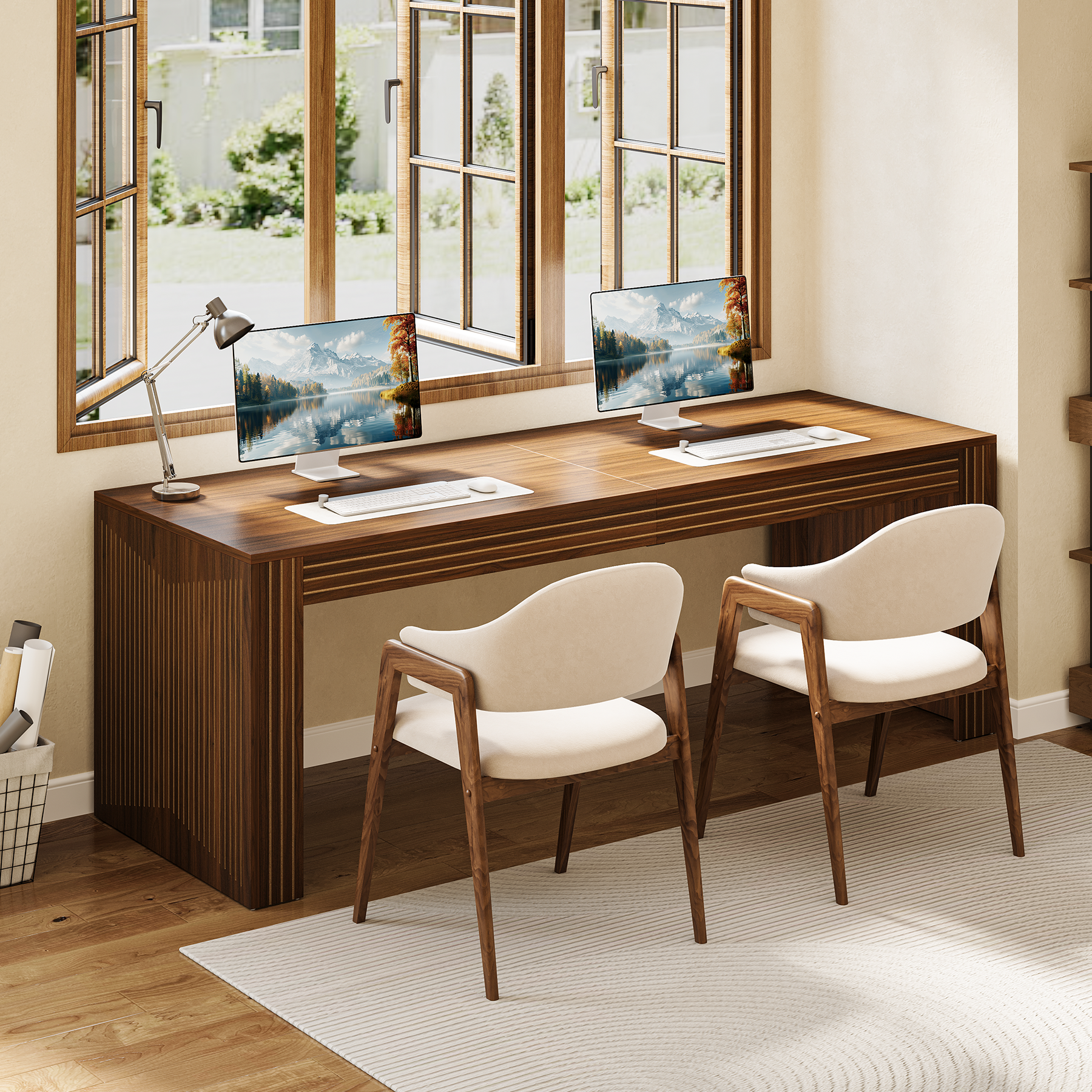78.7" Two Person Desk Double Computer Desk